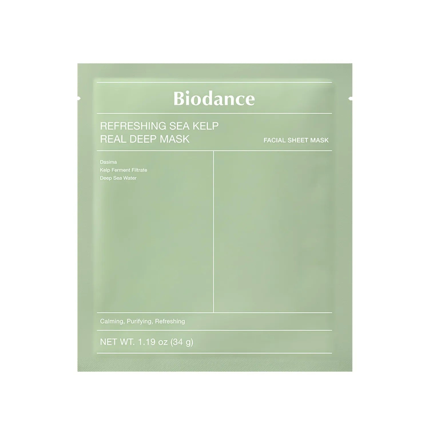 BIODANCE 全效 深層 面膜 Real Deep Mask Sheet Bio-Collagen/Refreshing Sea Kelp/Vita Niacinamide/Hydro Cera-Nol/Rejuvenating Caviar PDRN, 膠原蛋白 清爽海藻 維他美白淡斑提亮 保濕鎮靜 再生魚子PDRN