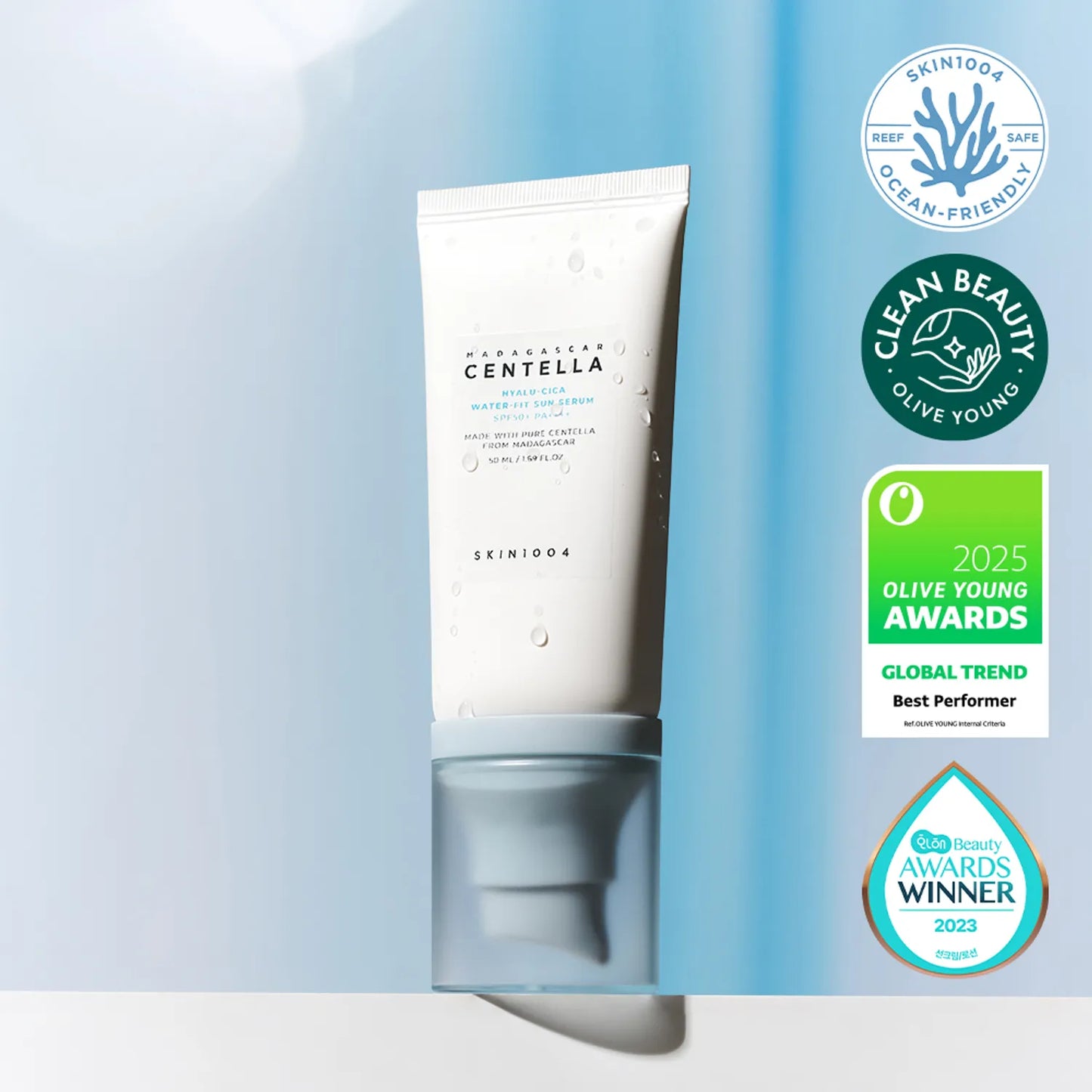 ❰SKIN1004❱ 積雪草玻尿酸水感防曬精華 Madagascar Centella Hyalu-Cica Water-Fit Sun Serum | 50ml