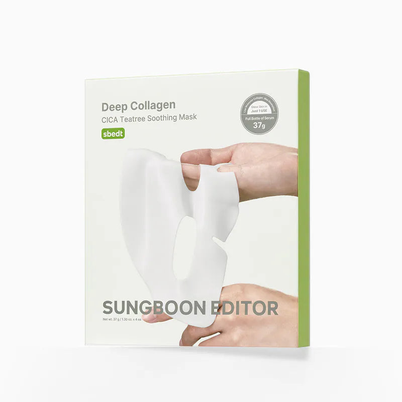 ❰SUNGBOON EDITOR❱ 深層 膠原蛋白 面膜 Deep Collagen Signature Mask Sheet 抗皺 提拉 Power Boosting 維他命C 亮白 面膜 Niacin-Vita C Brightening 積雪草 茶樹 舒緩 Cica Tea Tree Soothing 透明質酸 B5 保濕 Hyalu-B5 Hydrating Silk Peptide EGF - Intensive Gold Mask