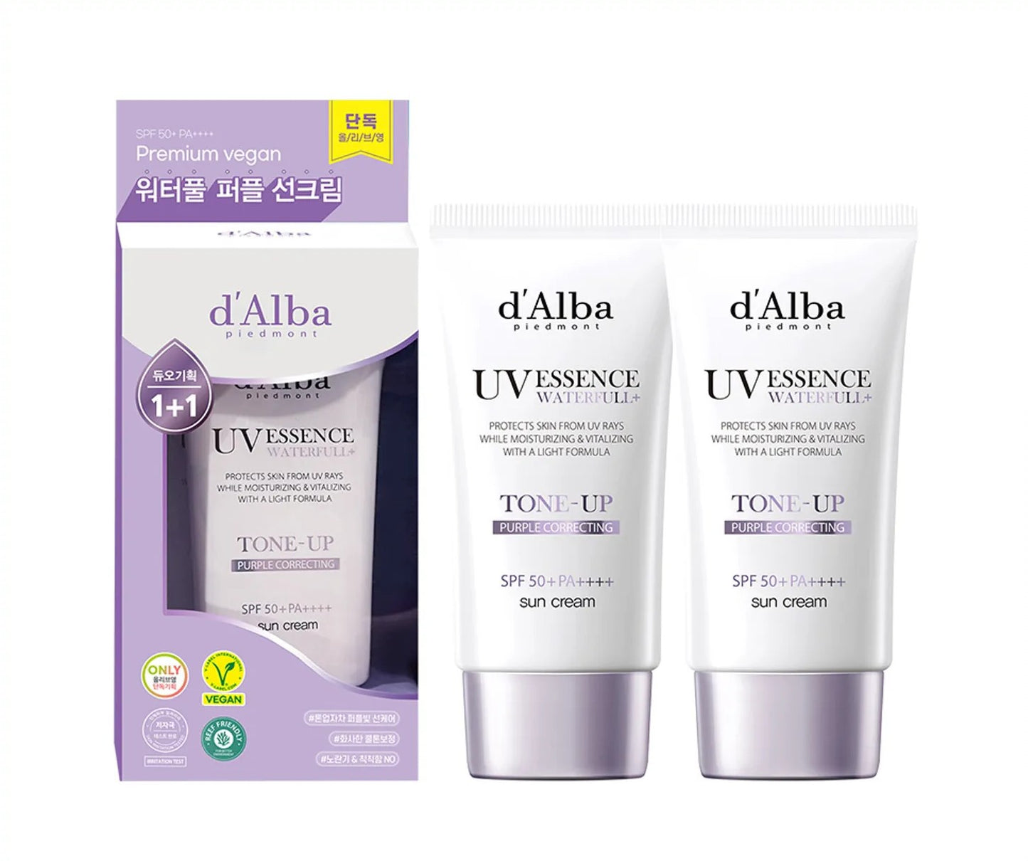 ❰d'Alba❱ 水潤 提亮 防曬霜 Waterfull Tone Up Sun Cream Purple | 50ml