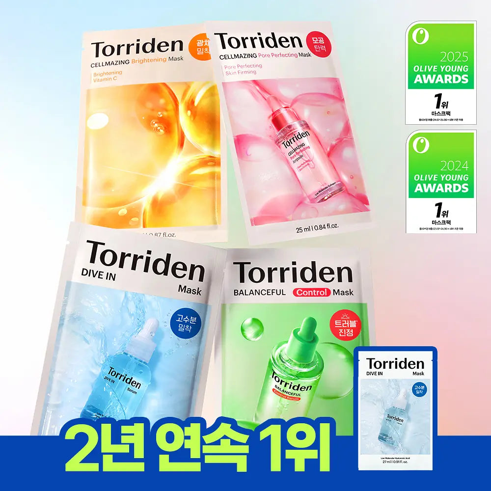 Torriden, 面膜, Mask, 補水 / 舒緩 / 亮白 / 收縮毛孔, 積雪草, 保濕