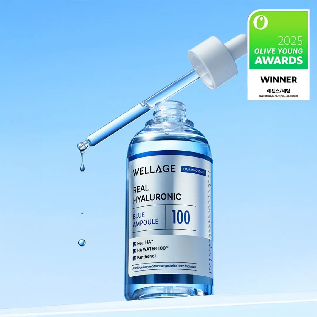 Wellage, 100%, 純透明質酸, 保濕, 精華, Real Hyaluronic, Ampoule, Set